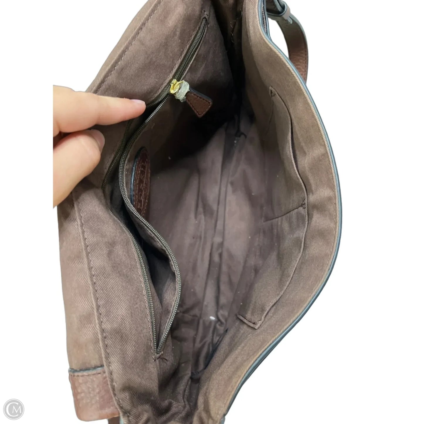 Crossbody Leather By Fossil, Size: Medium