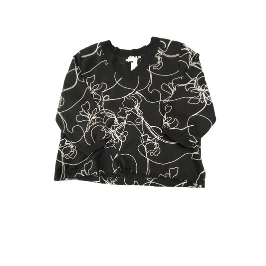 Top 3/4 Sleeve By Chicos In Black, Size: L