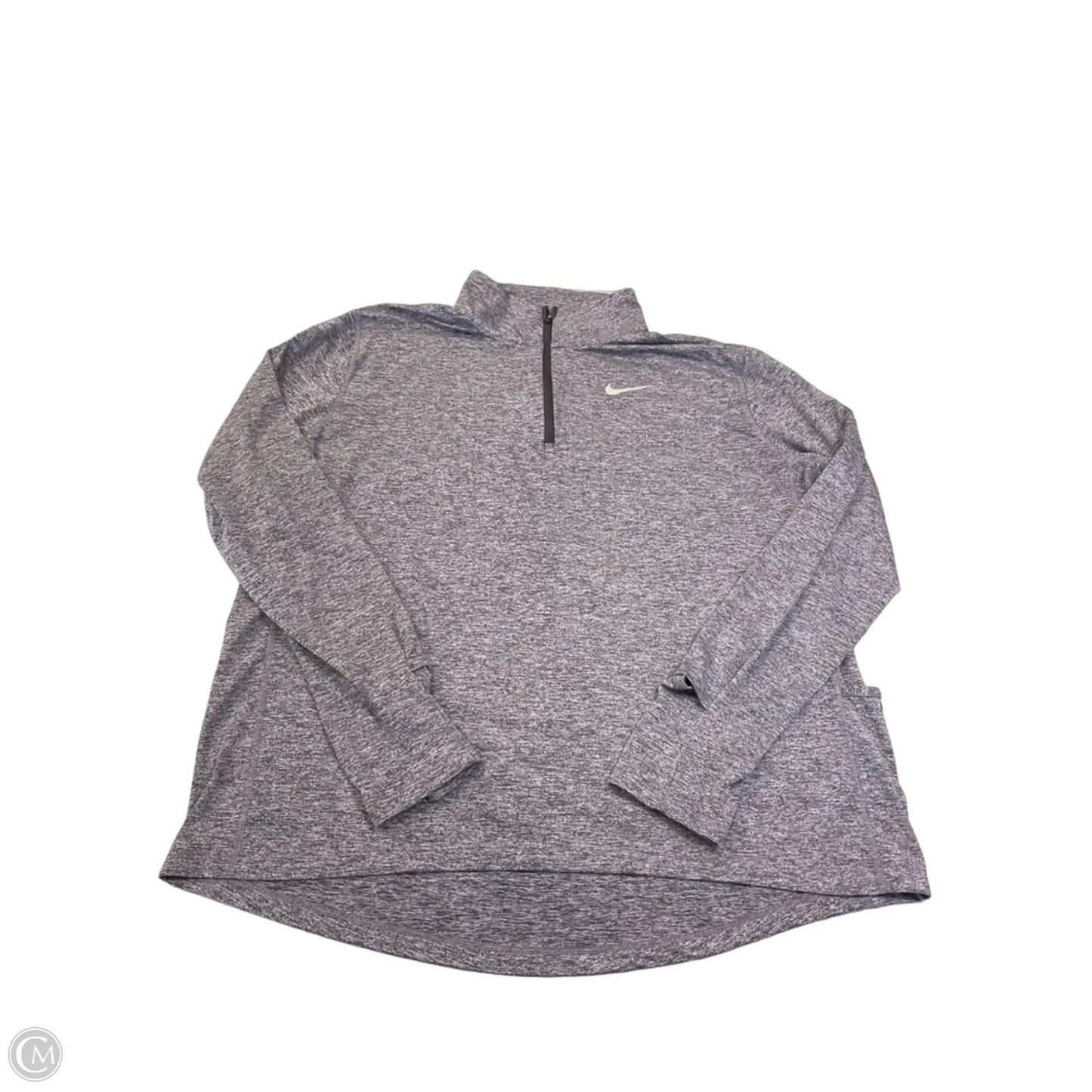 Athletic Top Long Sleeve Collar By Nike Apparel In Purple, Size: Xl