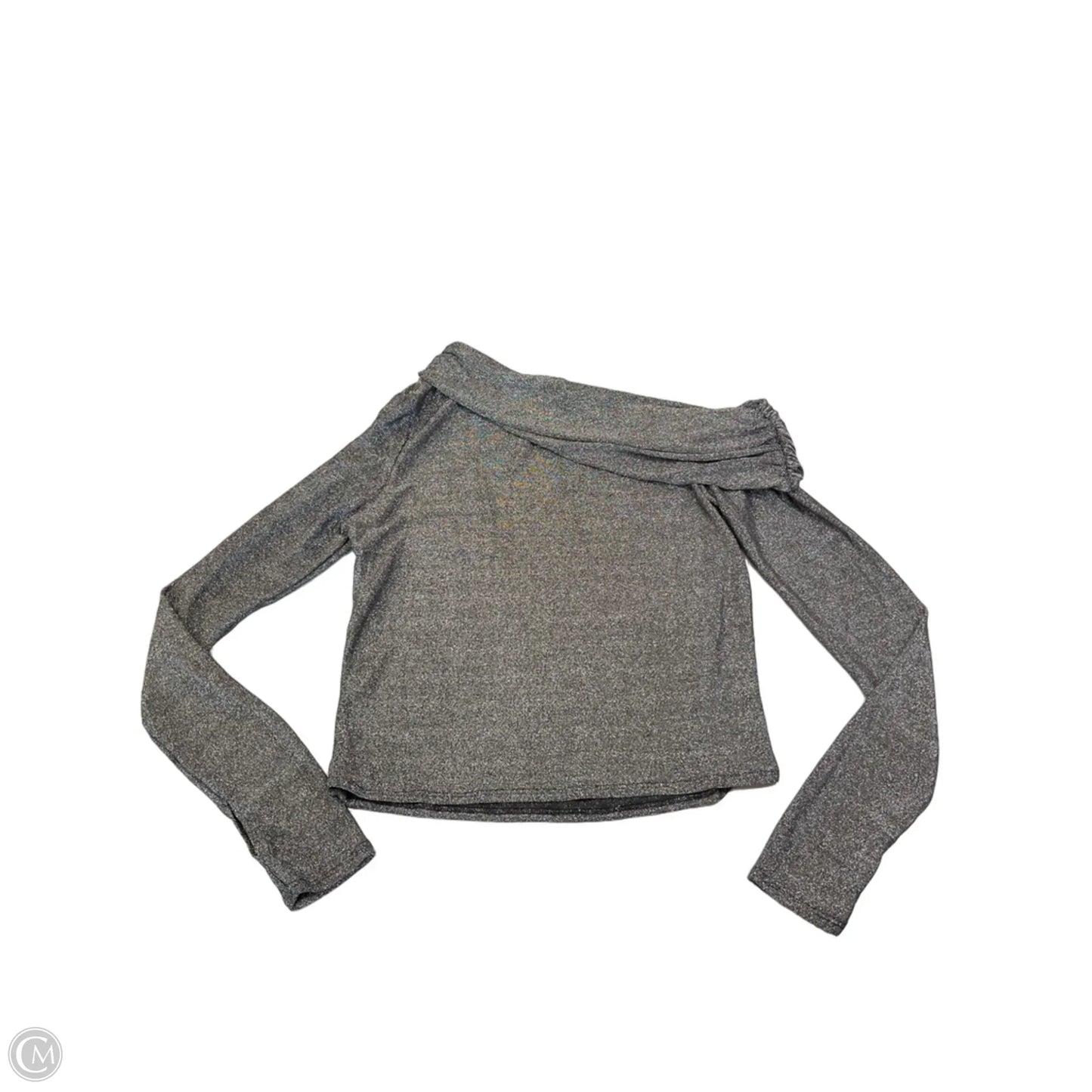 Top Long Sleeve By Promesa In Silver, Size: L