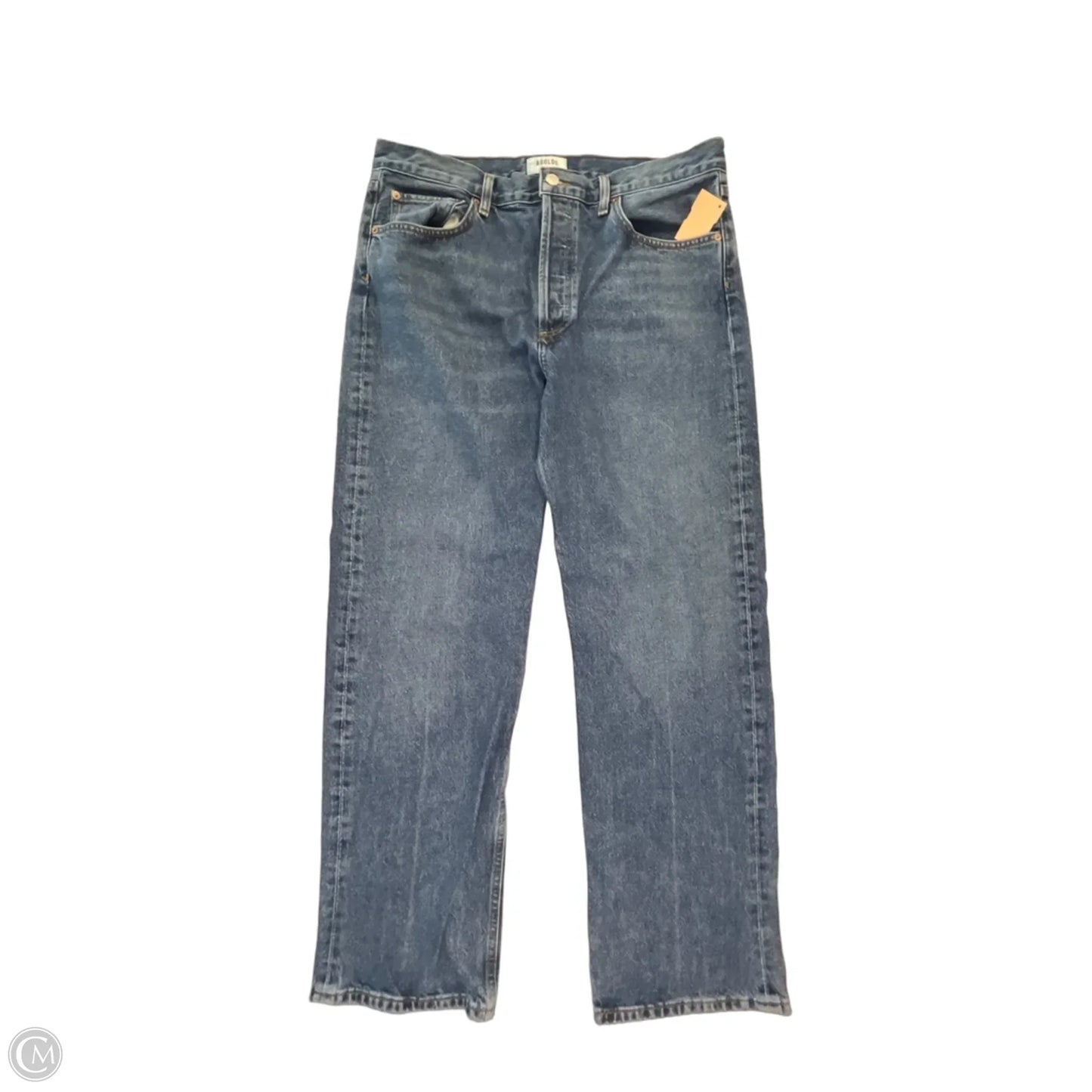 Jeans Straight By Agolde In Blue Denim, Size: 10