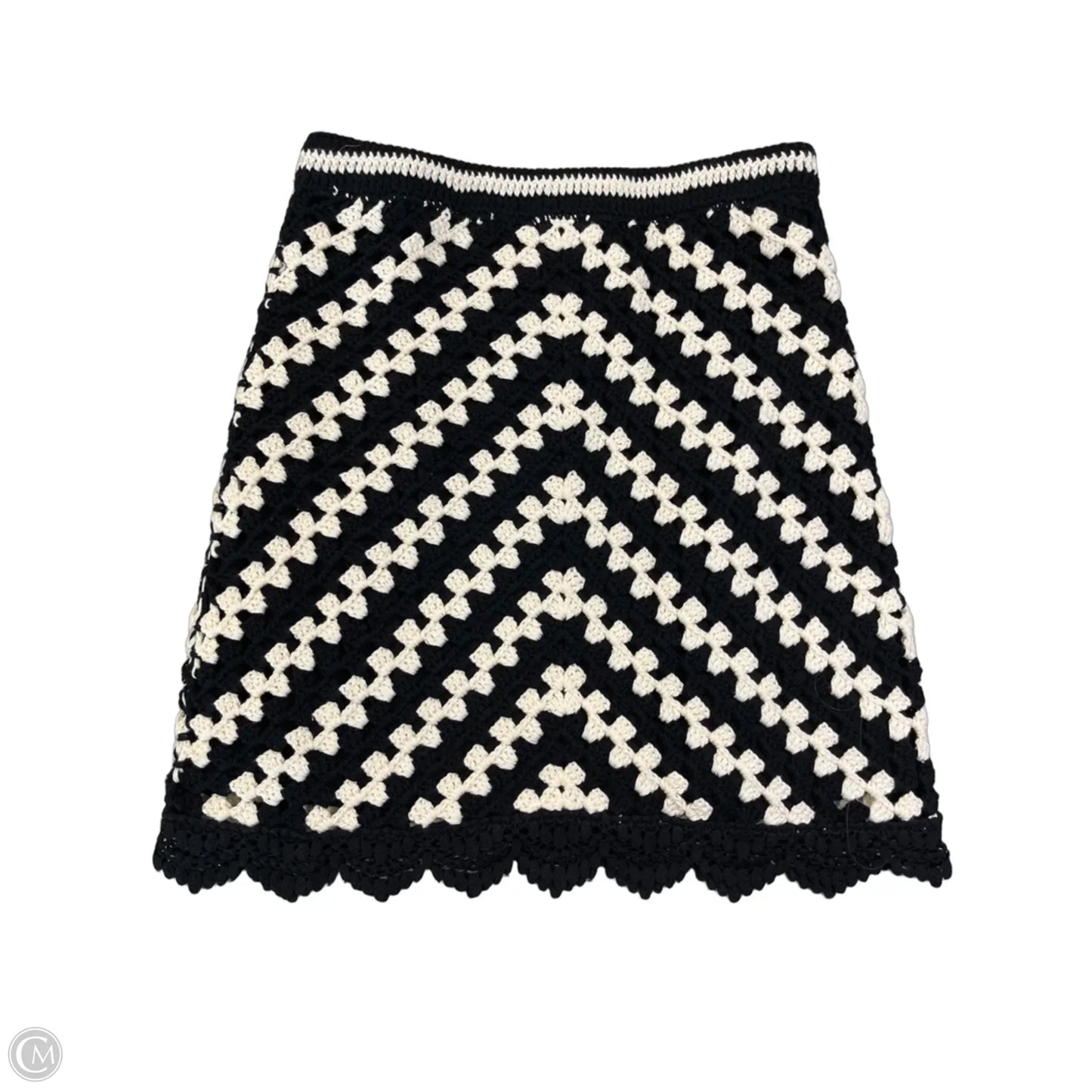 Skirt Mini & Short By Skies Are Blue In Black & White, Size: S