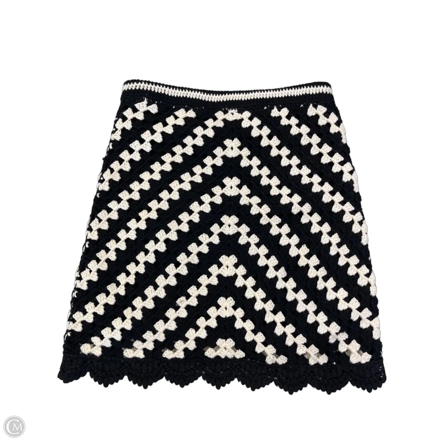 Skirt Mini & Short By Skies Are Blue In Black & White, Size: S