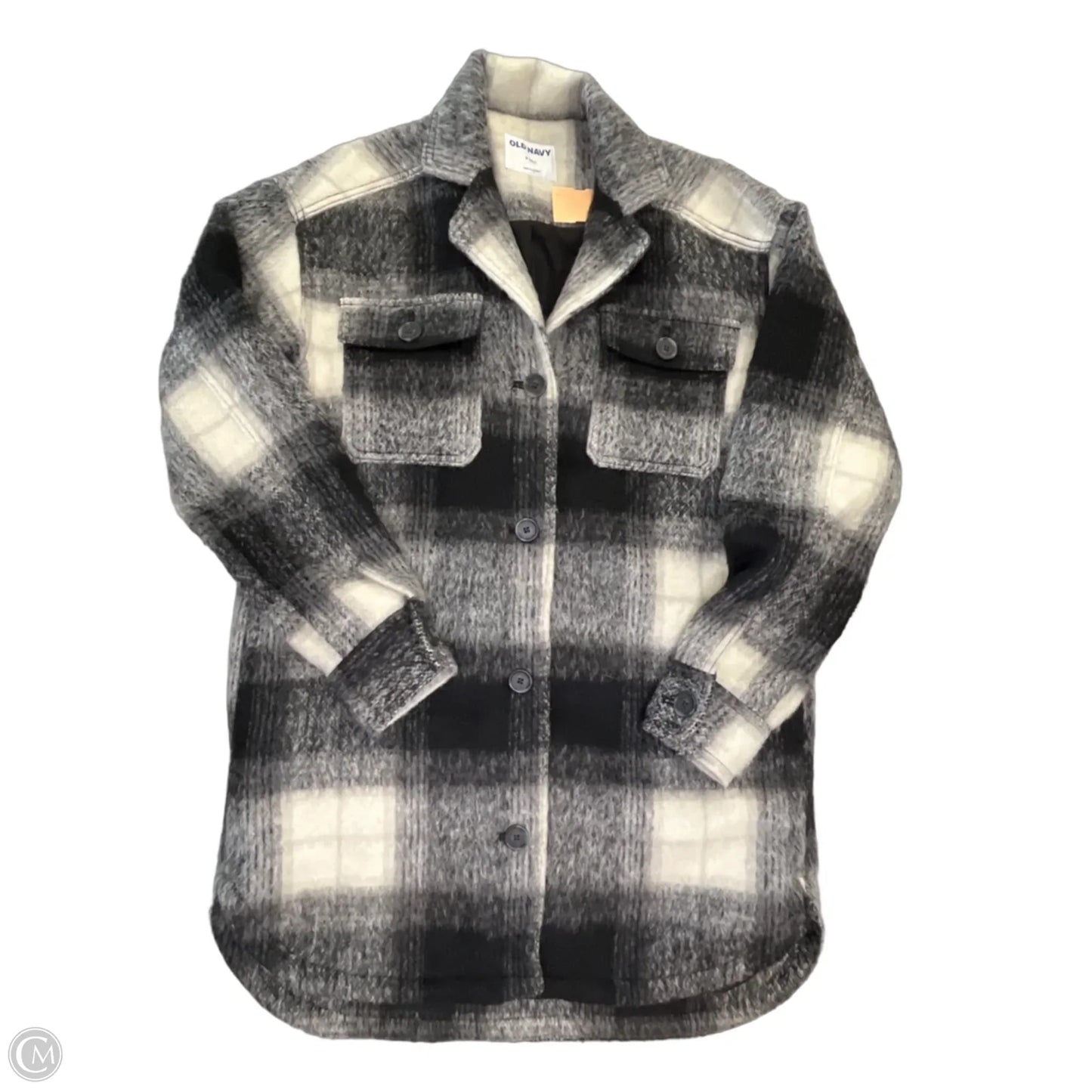 Coat Faux Fur & Sherpa By Old Navy In Plaid Pattern, Size: S