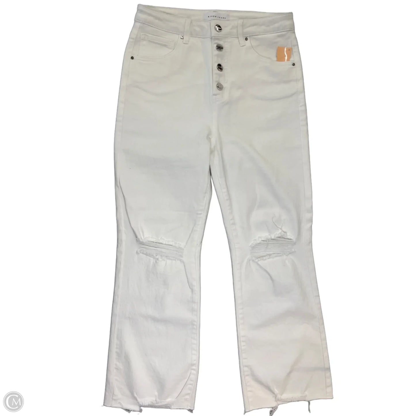 Jeans Straight By Risen In White Denim, Size: 10