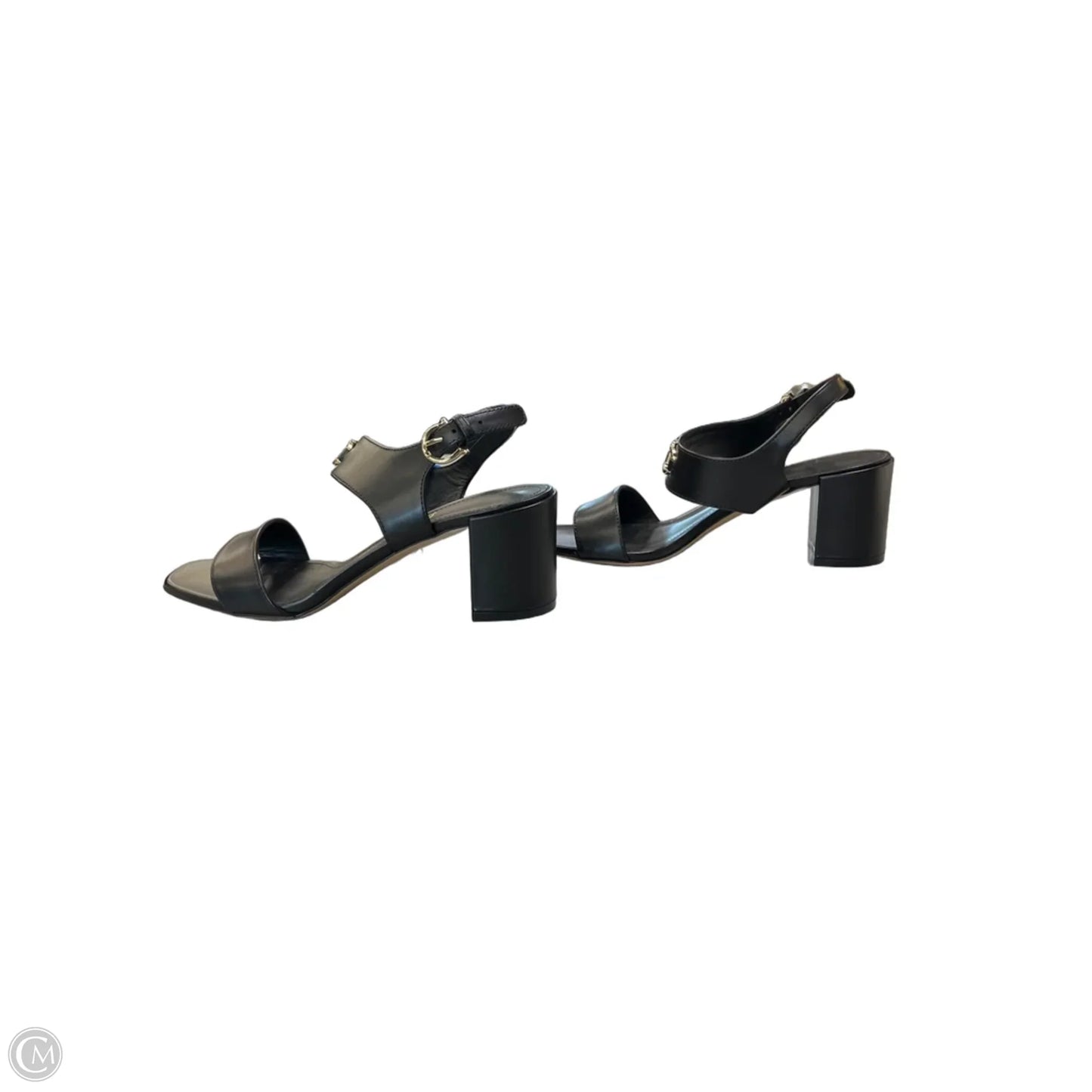 Sandals Luxury Designer By Ferragamo In Black, Size: 7