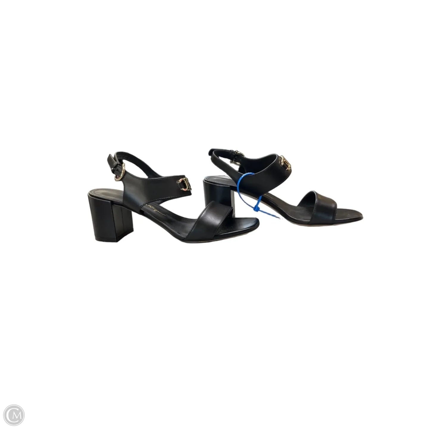 Sandals Luxury Designer By Ferragamo In Black, Size: 7