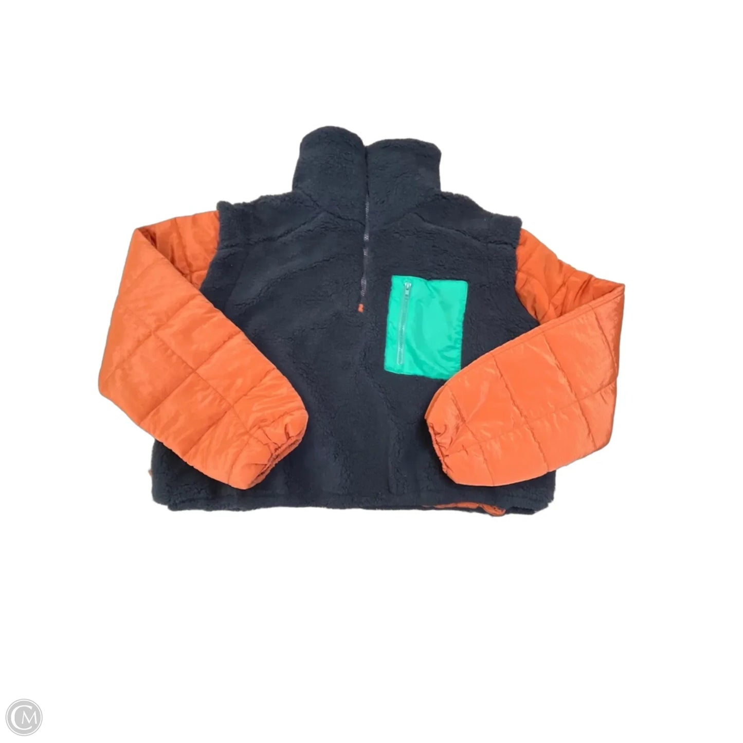 Jacket Puffer & Quilted By Veveret In Navy, Size: L