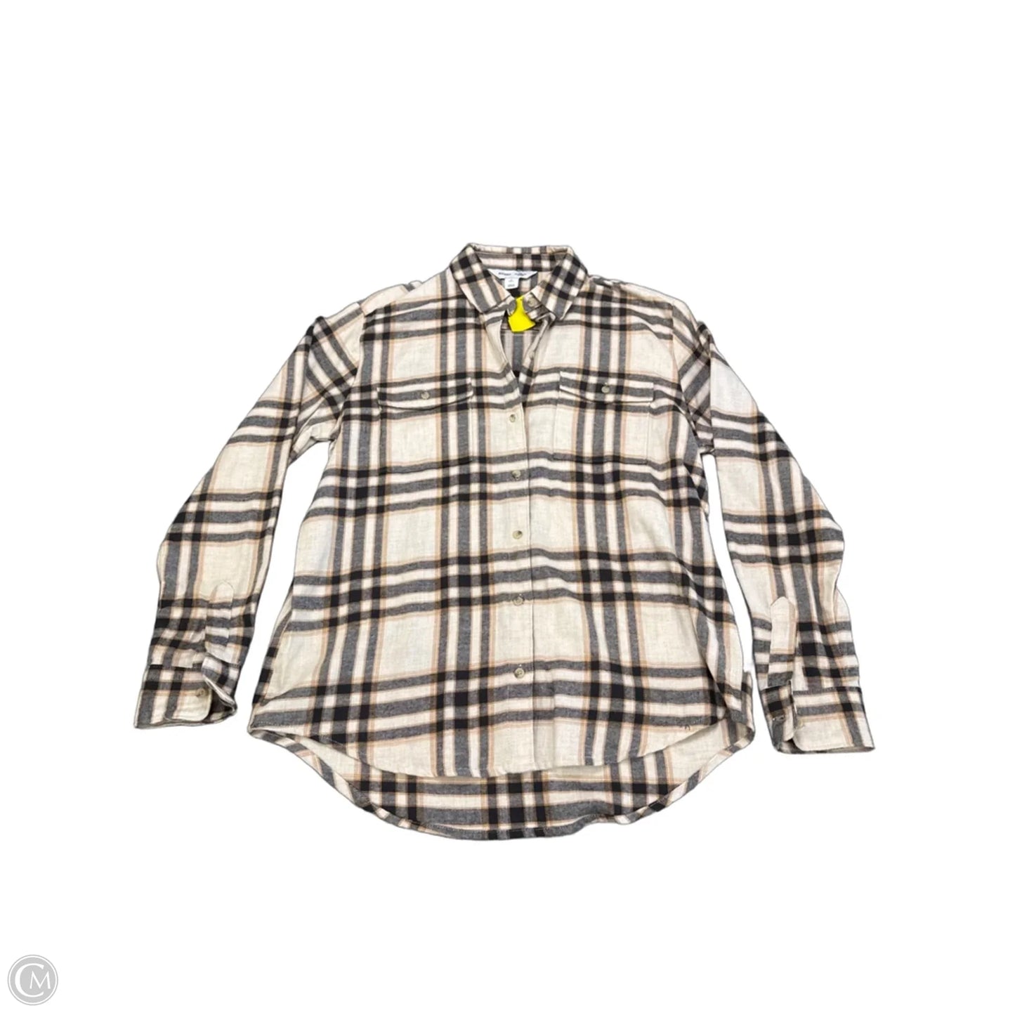 Top Long Sleeve By Old Navy In Plaid Pattern, Size: S