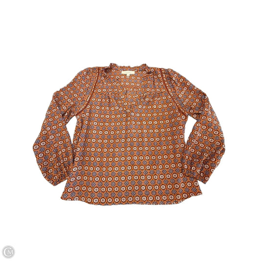 Blouse Long Sleeve By Loft In Orange, Size: L