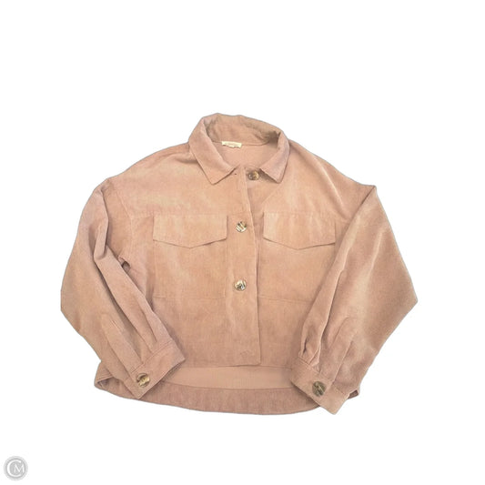 Jacket Shirt By Blu Pepper In Pink, Size: M