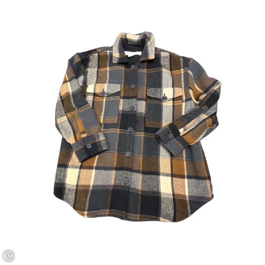 Jacket Shirt By Treasure And Bond In Plaid Pattern, Size: Xl