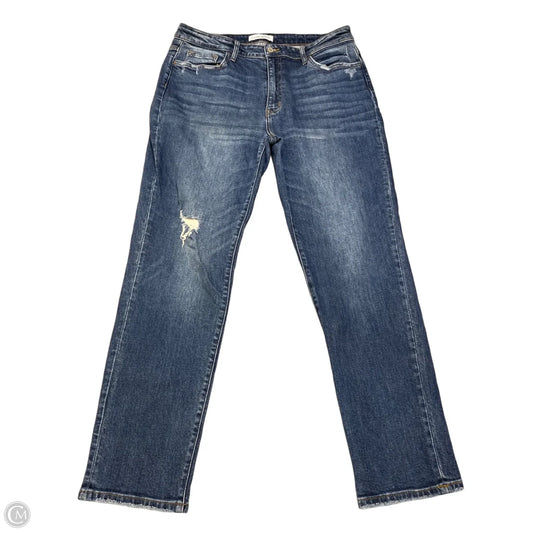 Jeans Straight By Flying Monkey In Blue Denim, Size: 14
