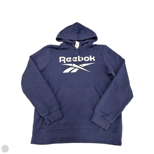 Sweatshirt Hoodie By Reebok In Navy, Size: L