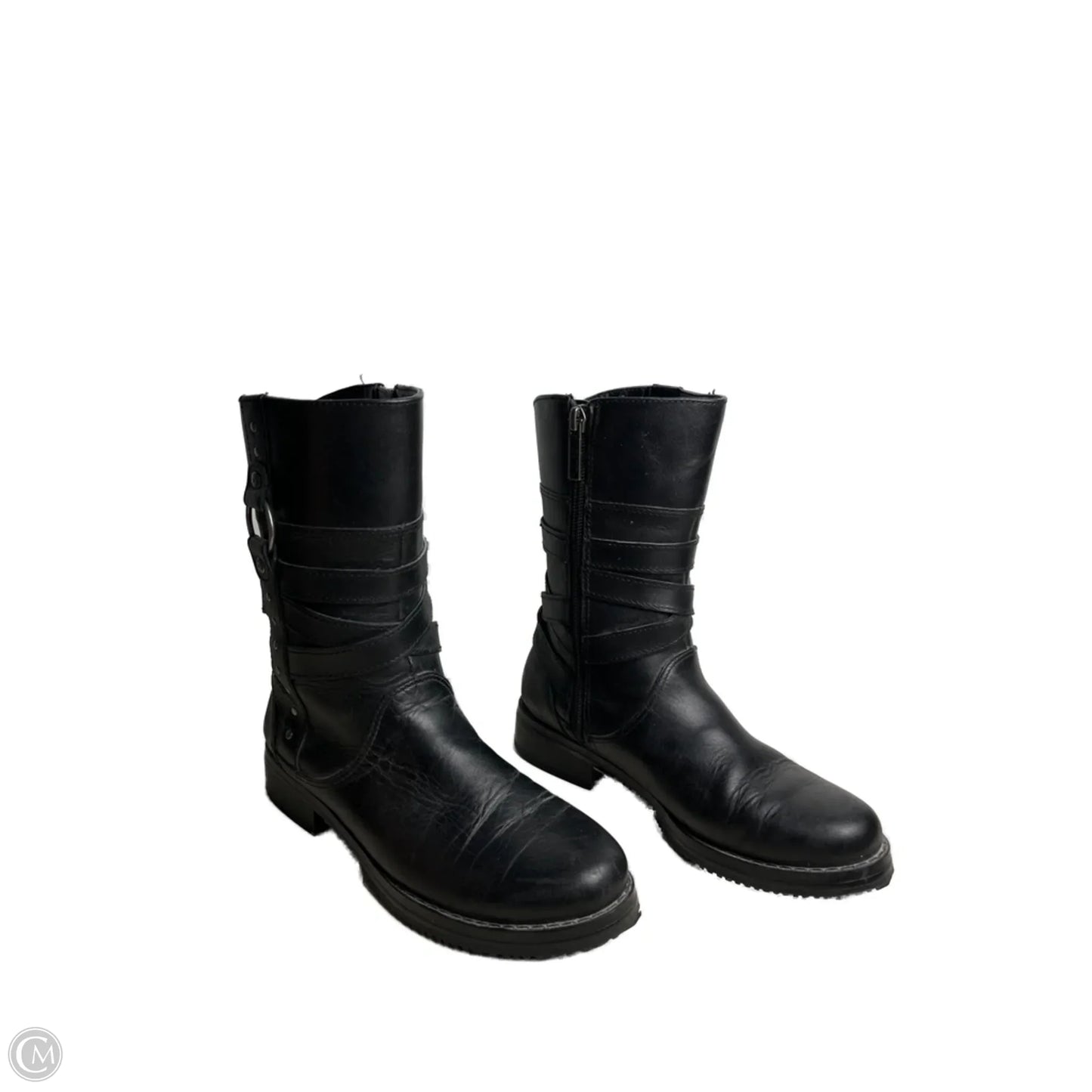 Boots Mid-calf Flats By Harley Davidson In Black, Size: 5.5