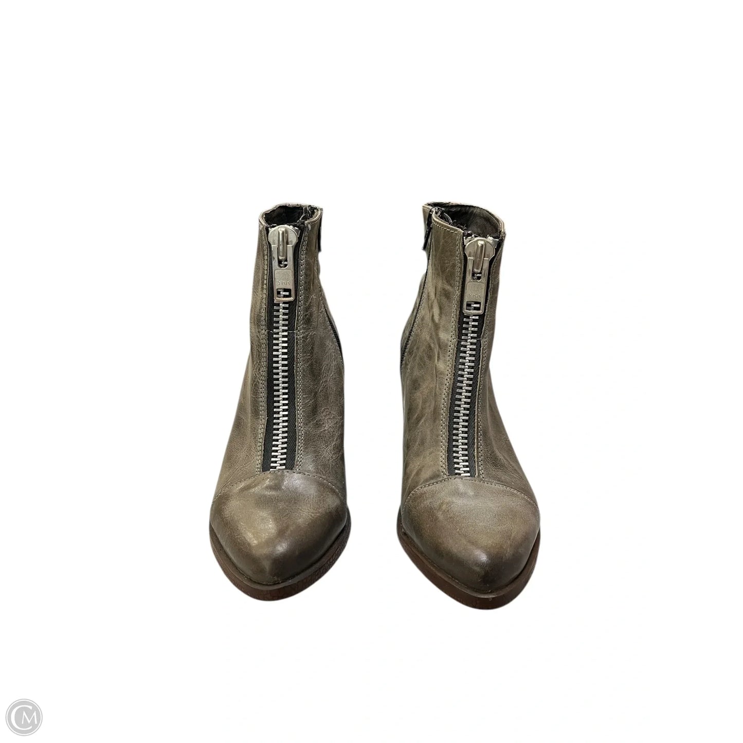 Boots Ankle Heels By Freebird In Grey, Size: 6