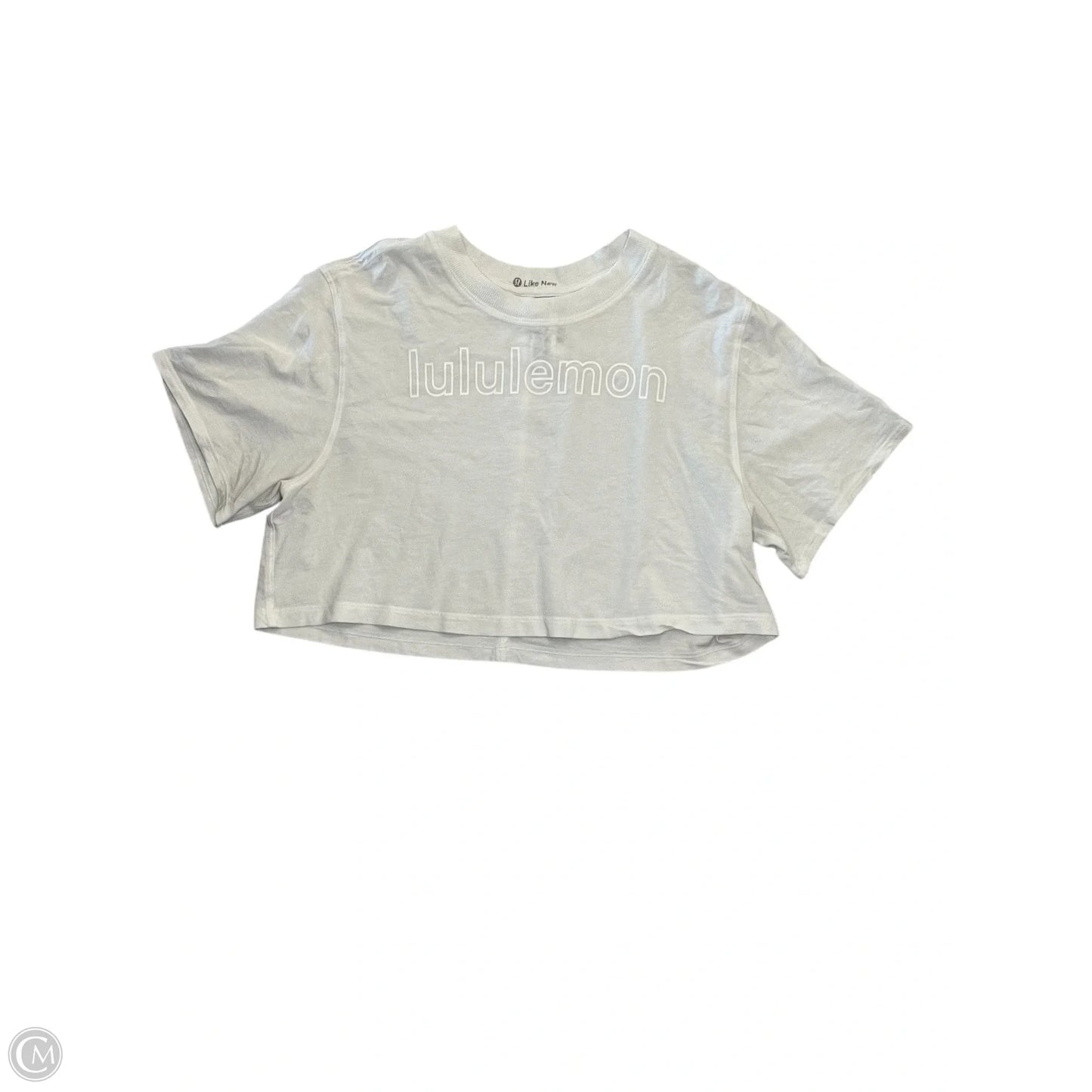 Athletic Top Short Sleeve By Lululemon In White, Size: S