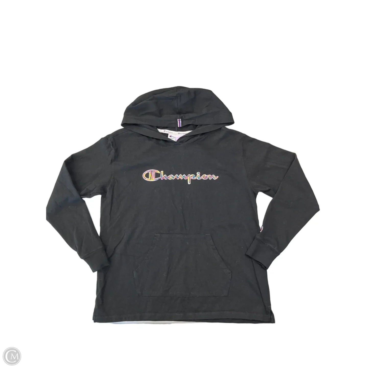 Athletic Top Long Sleeve Hoodie By Champion In Black, Size: S
