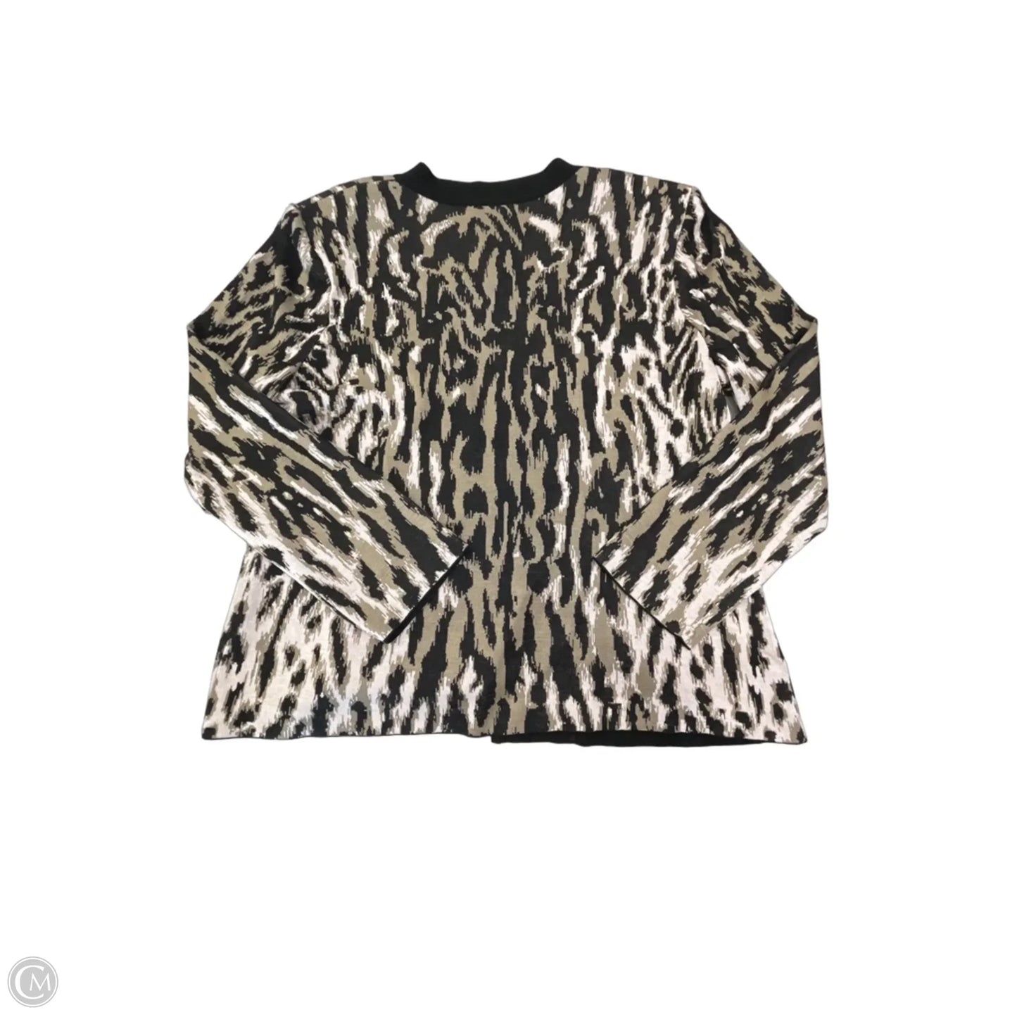 Cardigan By Ming Wang In Animal Print, Size: L