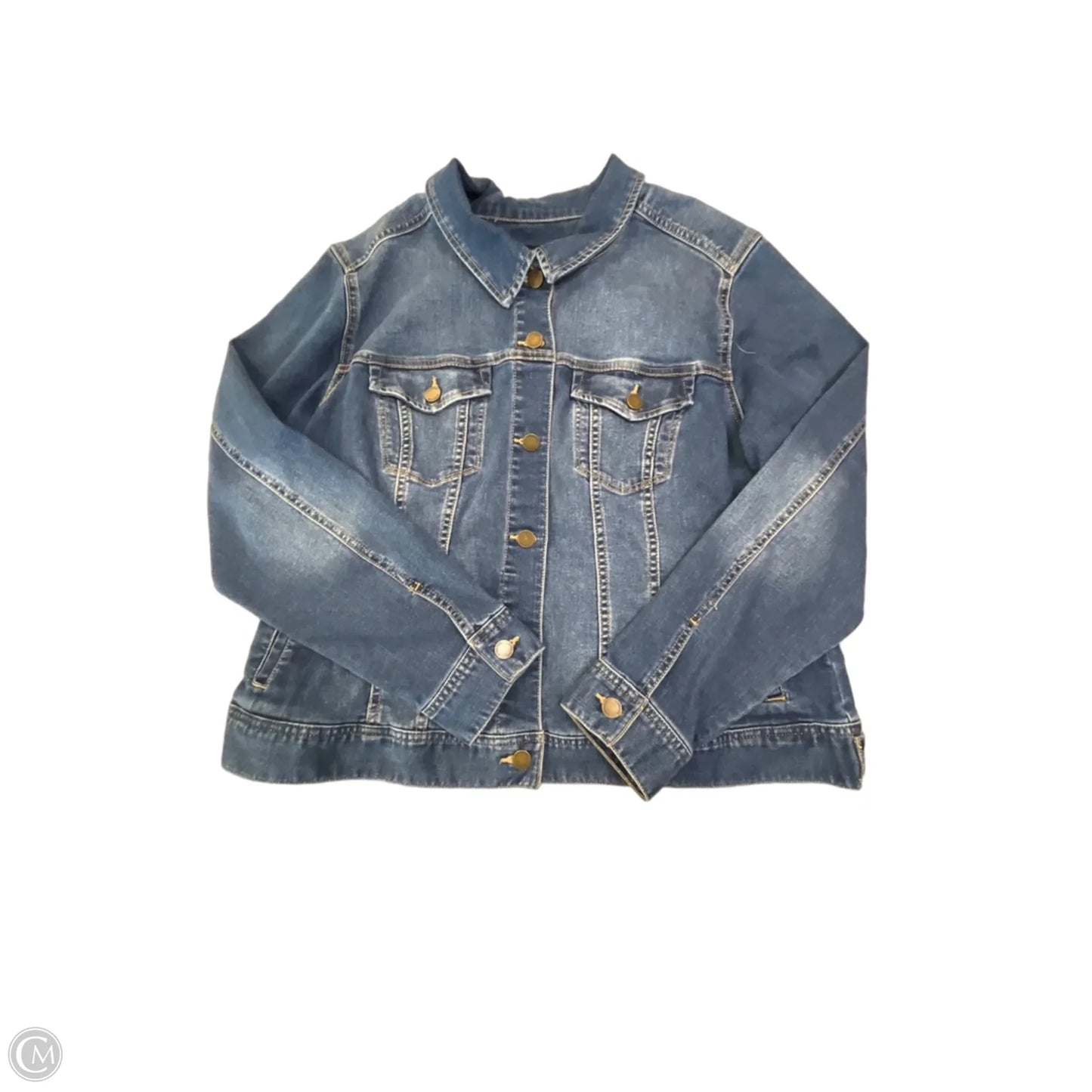 Jacket Denim By Liverpool In Blue Denim, Size: 2x