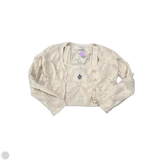 Top 2pc Long Sleeve By Pink Rose In Cream, Size: L