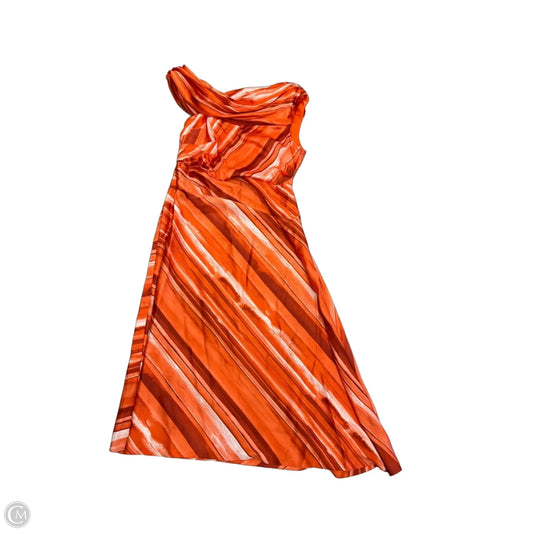 Dress Casual Midi By Donna Karan In Orange, Size: L