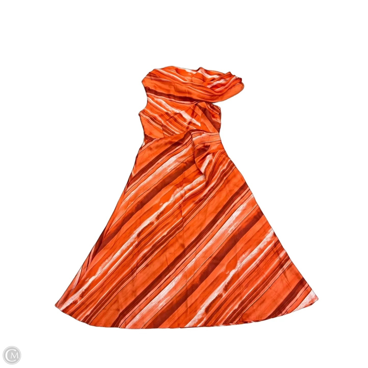 Dress Casual Midi By Donna Karan In Orange, Size: L