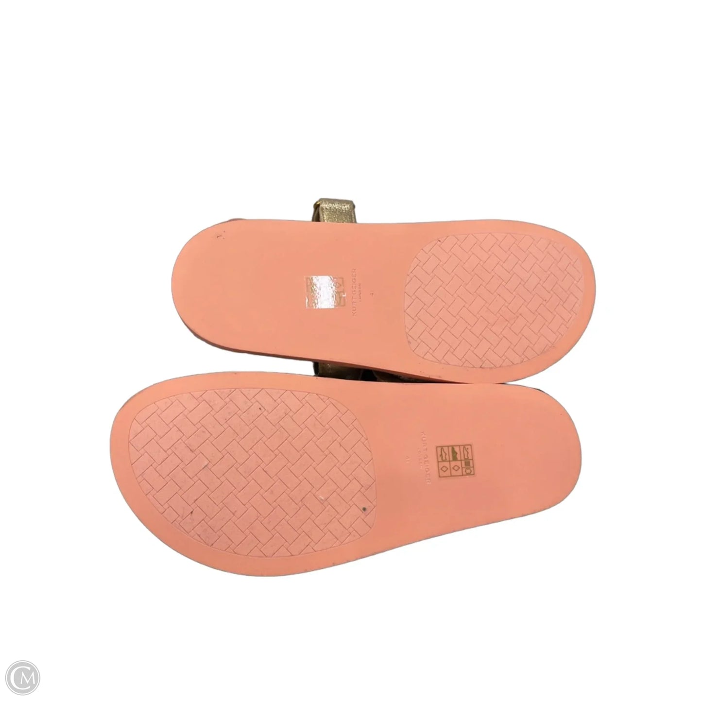 Sandals Designer By Kurt Geiger In Gold & Pink, Size: 10
