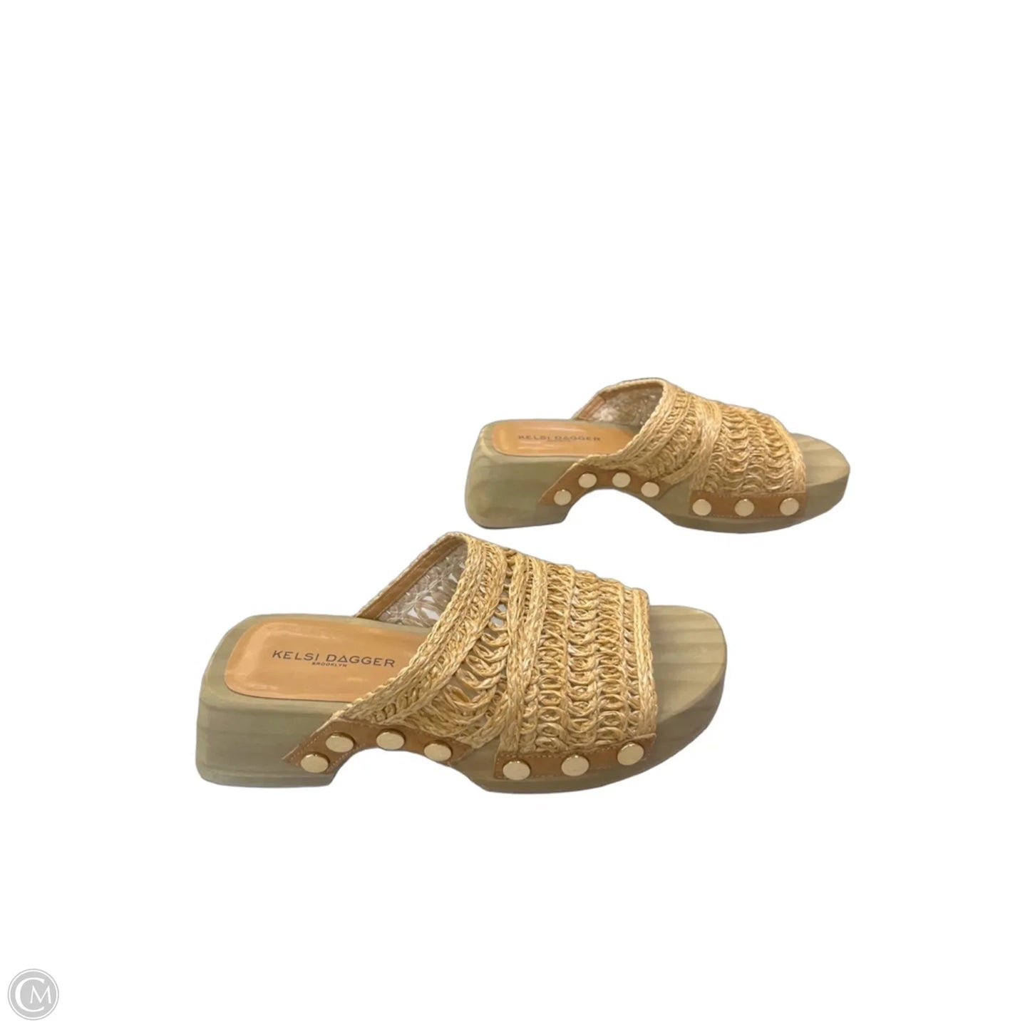 Sandals Heels Block By Kelsi Dagger In Tan, Size: 5.5