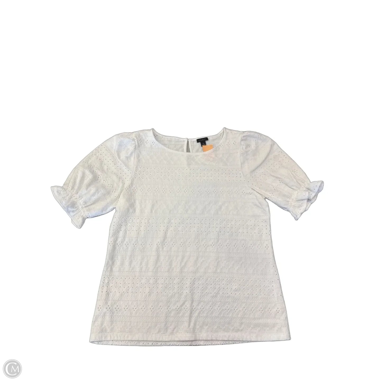Top Short Sleeve By Ann Taylor In White, Size: Xl