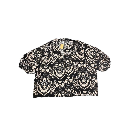 Blouse Short Sleeve By Glam In Black, Size: M