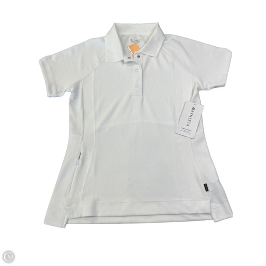 Athletic Top Short Sleeve By Athleta In White, Size: M