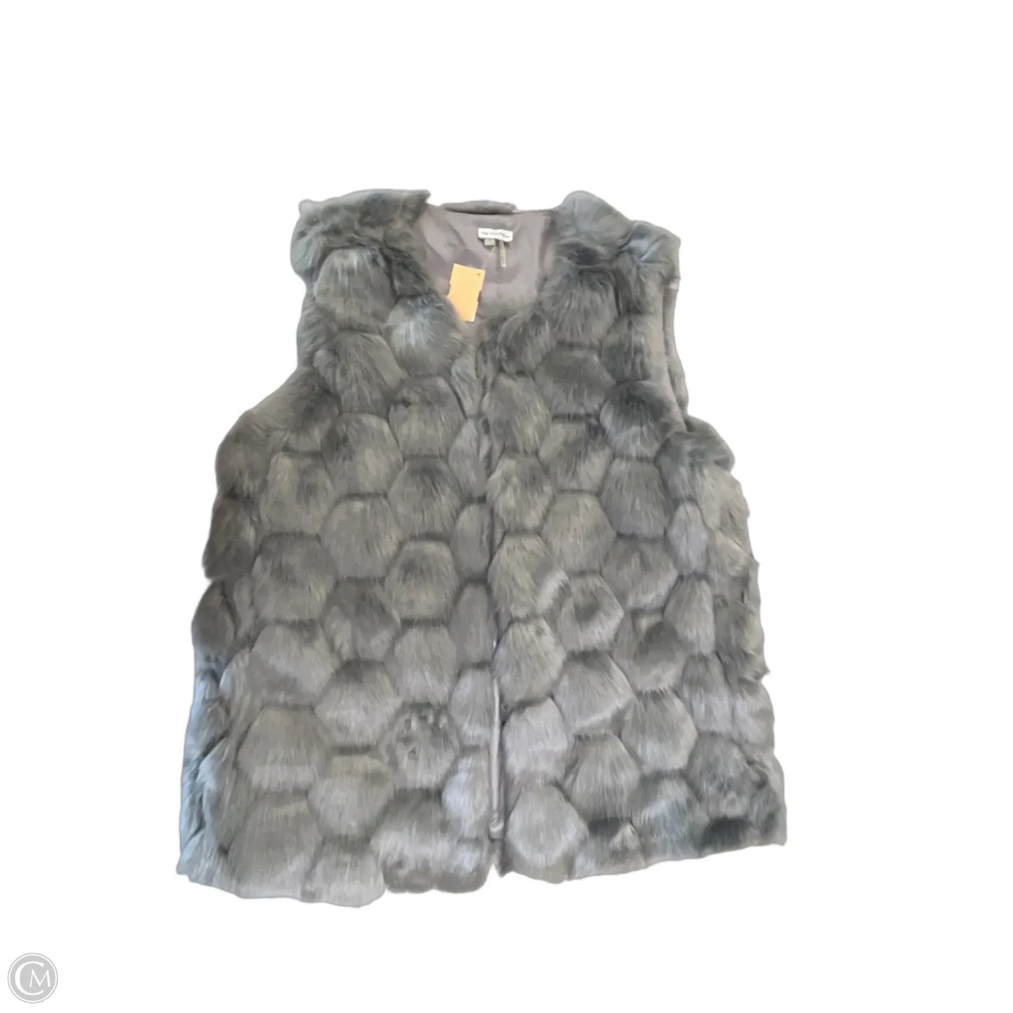 Vest Faux Fur & Sherpa By Sioni In Grey, Size: L