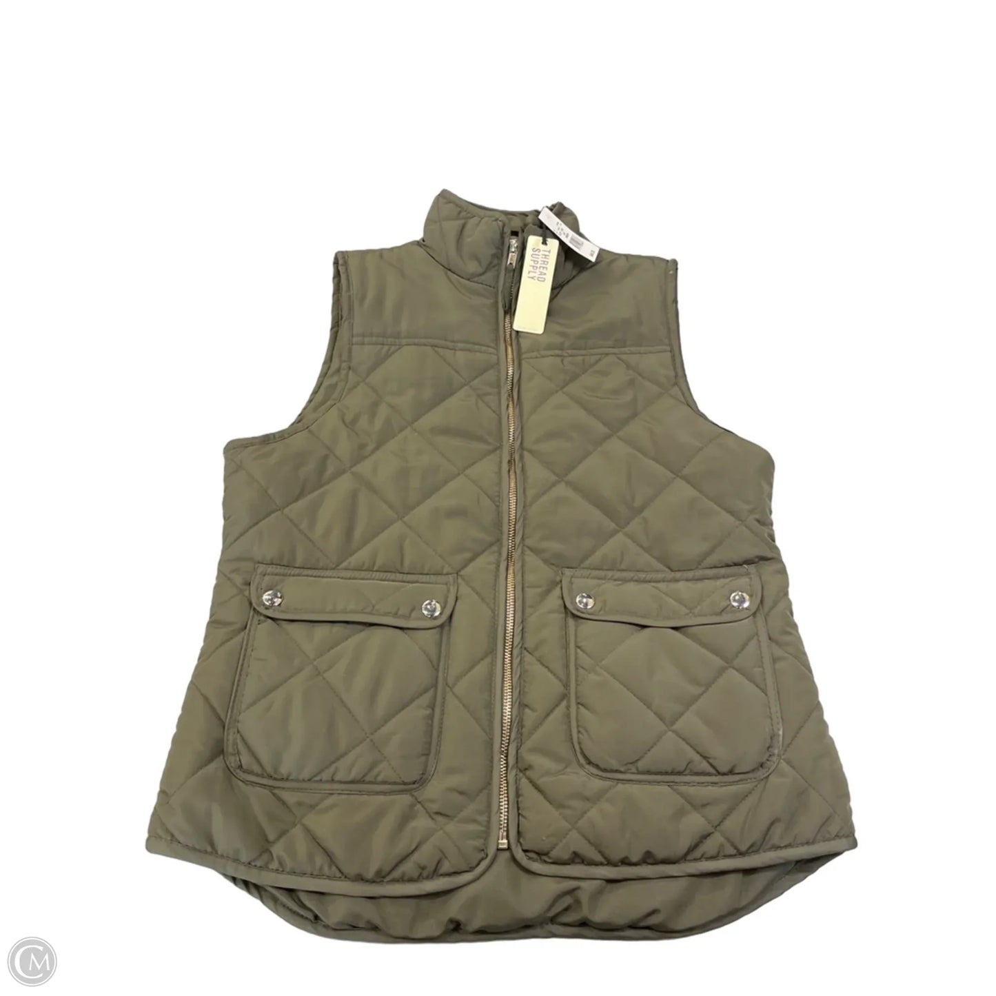 Vest Puffer & Quilted By Thread And Supply In Green, Size: M