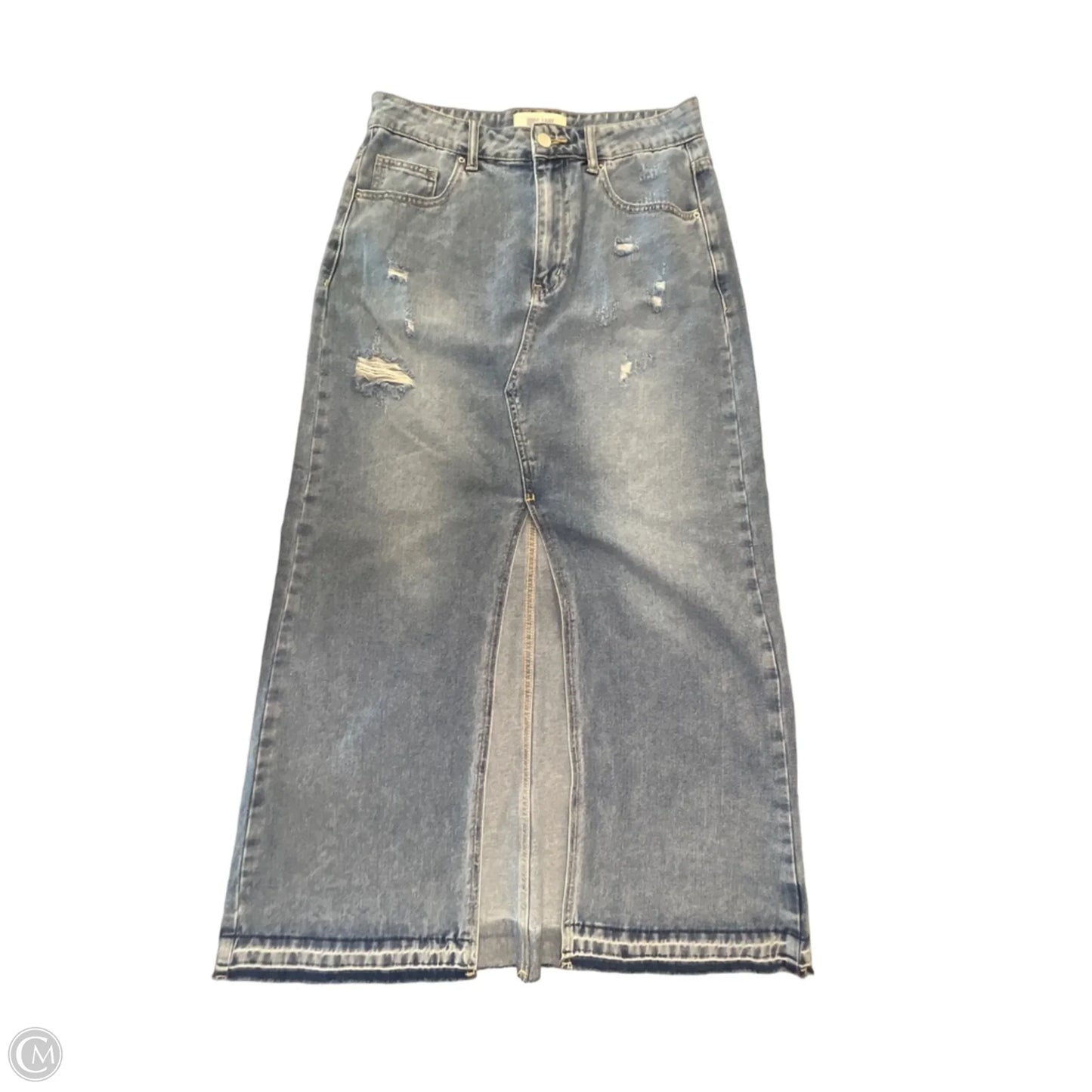 Skirt Maxi By Miss Love In Blue Denim, Size: M