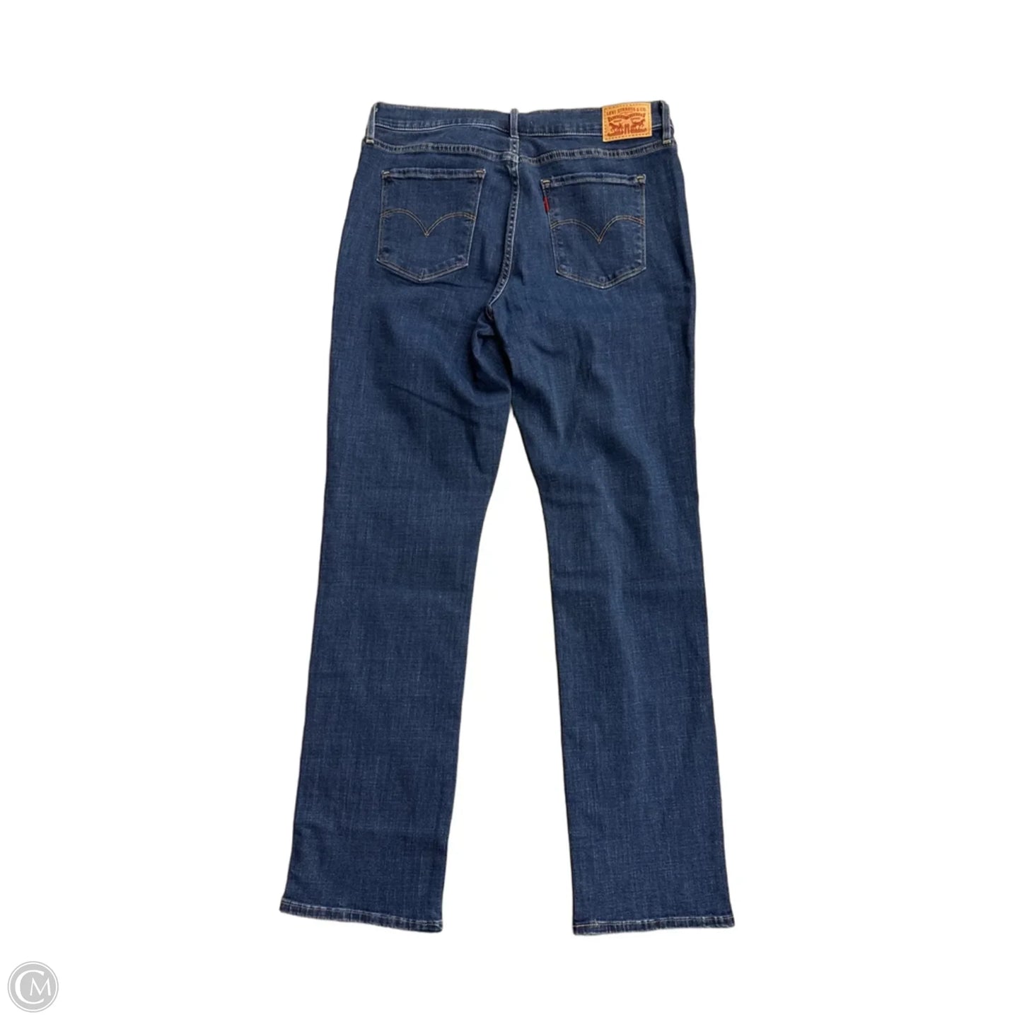 Jeans Straight By Levis In Blue Denim, Size: 14
