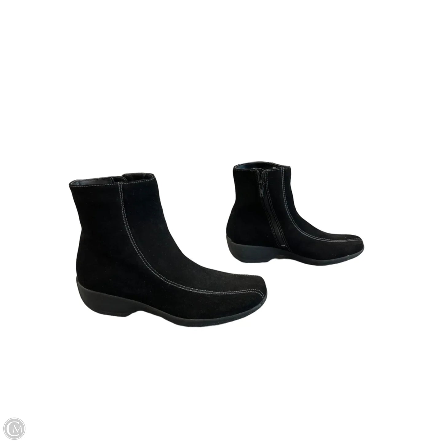 Boots Ankle Flats By Clarks In Black, Size: 9.5