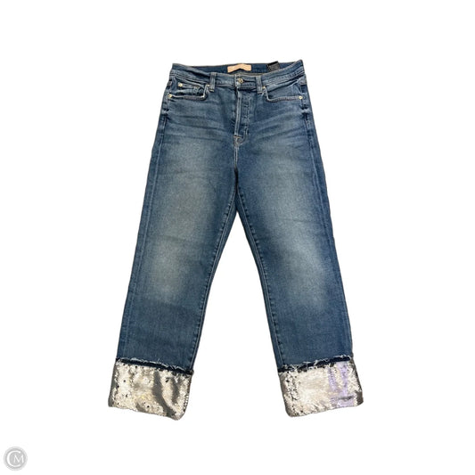 Jeans Straight By 7 For All Mankind In Blue Denim, Size: 8