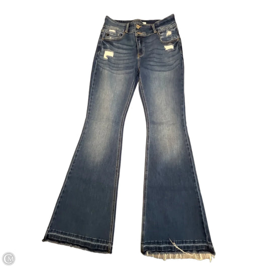 Jeans Flared By Kancan In Blue Denim, Size: 8