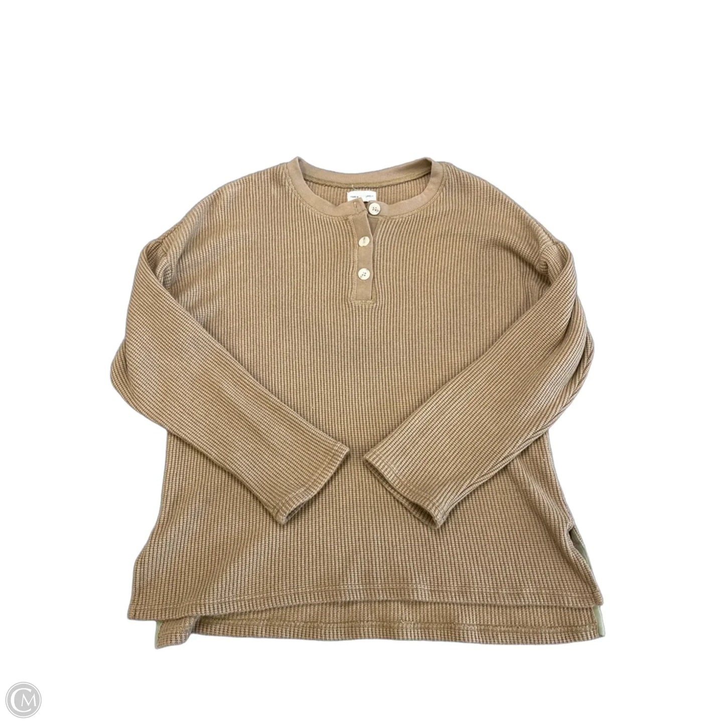 Top Long Sleeve By Thread And Supply In Brown, Size: M