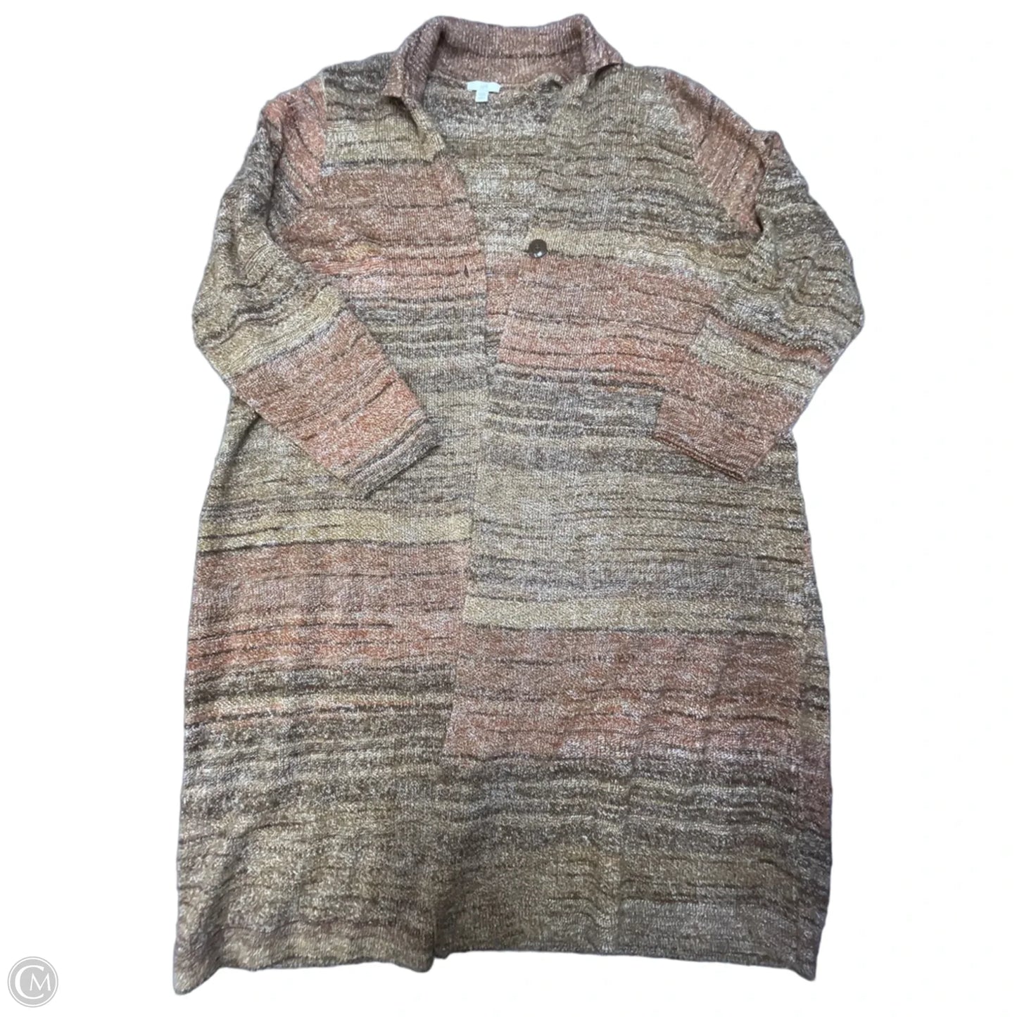 Sweater Cardigan By J. Jill In Brown, Size: 2x
