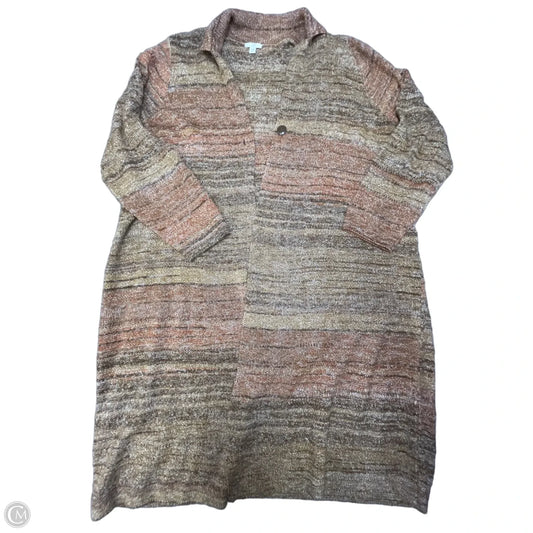 Sweater Cardigan By J. Jill In Brown, Size: 2x