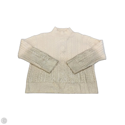 Sweater By Ann Taylor In Cream & Silver, Size: M