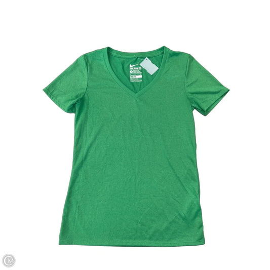 Athletic Top Short Sleeve By Nike In Green, Size: S