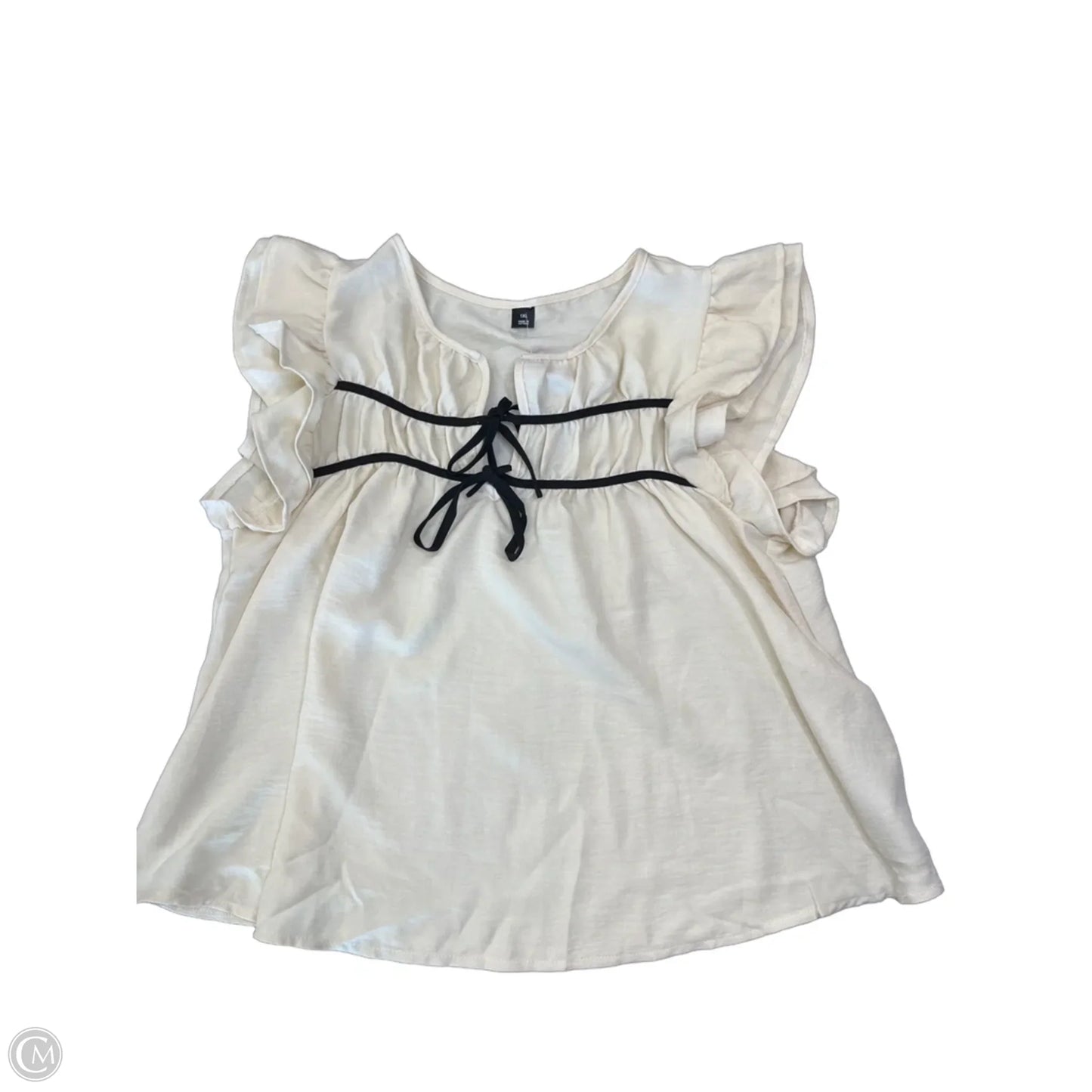 Top Short Sleeve By Clothes Mentor In Cream, Size: 1x