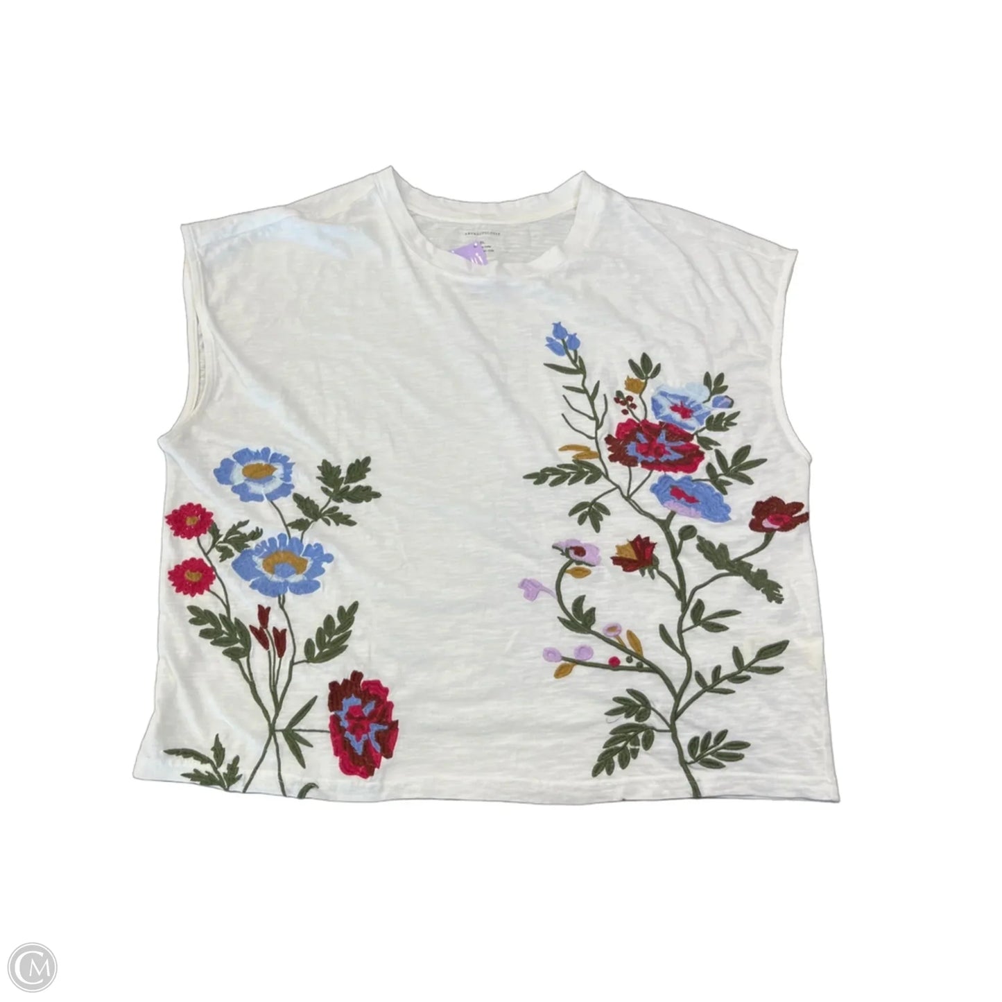 Tank Top By Anthropologie In White, Size: Xl