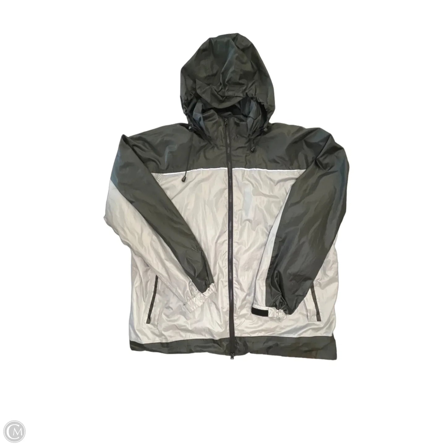 Jacket Windbreaker By Cmb In Grey, Size: 3x