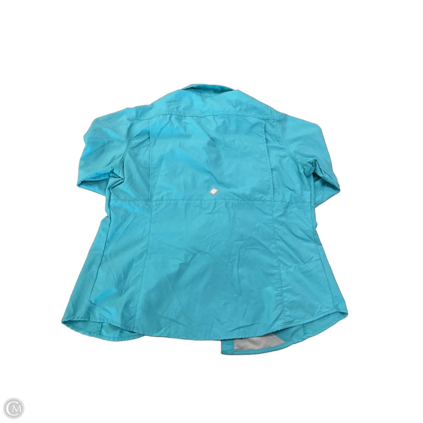 Athletic Top Long Sleeve Collar By Columbia In Teal, Size: L