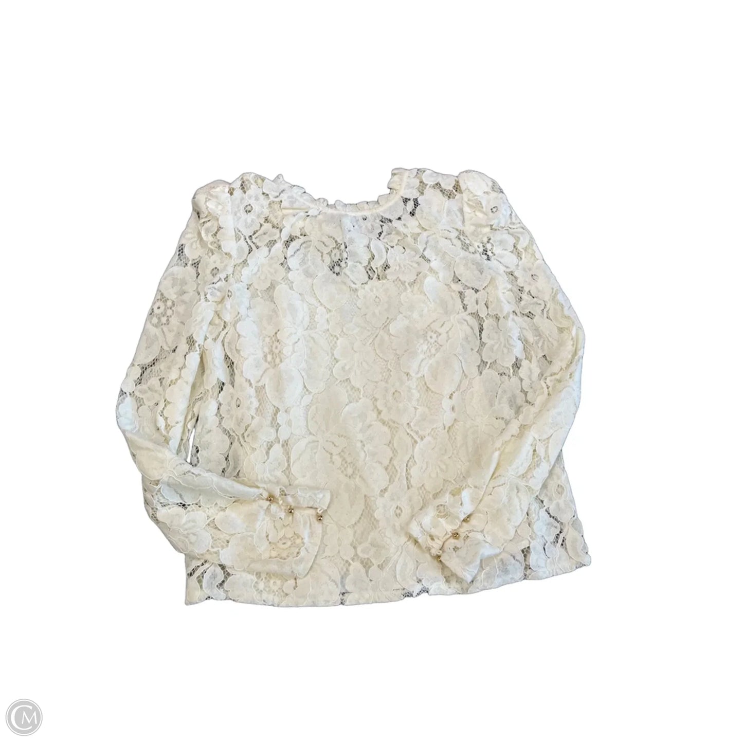 Top Long Sleeve By Mare Mare In Cream, Size: S