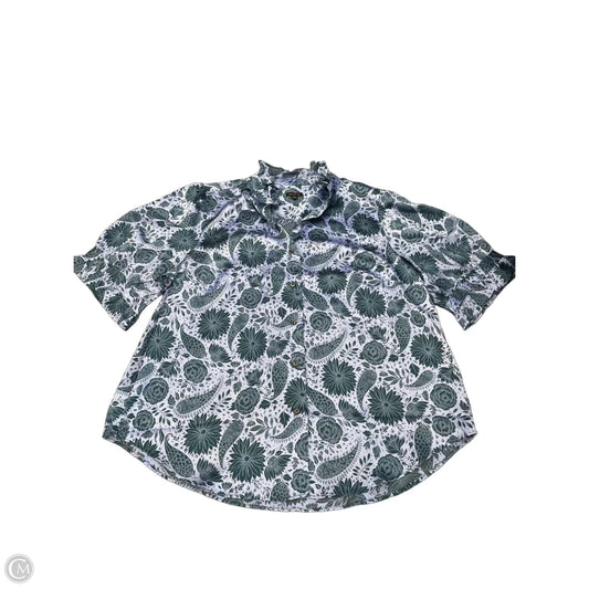 Blouse SS By Ann Taylor In Green, Size: Xl